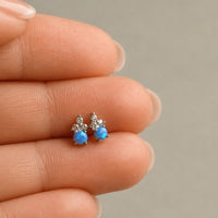 Blue Opal Stud Earrings