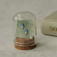 Blue Opal Stud Earrings