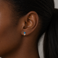 Blue Opal Stud Earrings