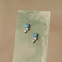 Blue Opal Stud Earrings