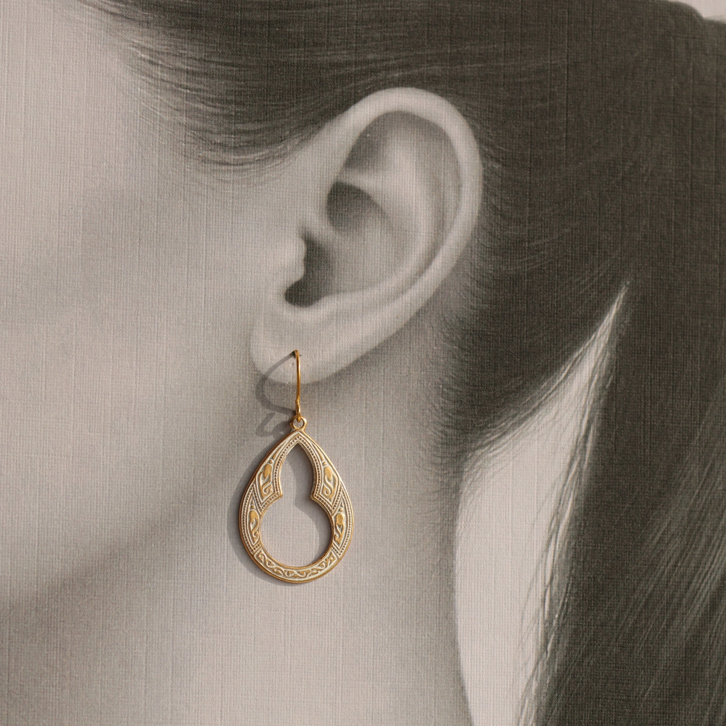 Carved Hoop Earrings