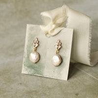 Crystal Chrysler Freshwater Pearl Drop Earrings