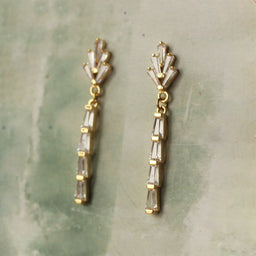 Art Deco Crystal Chrysler Drop Earrings