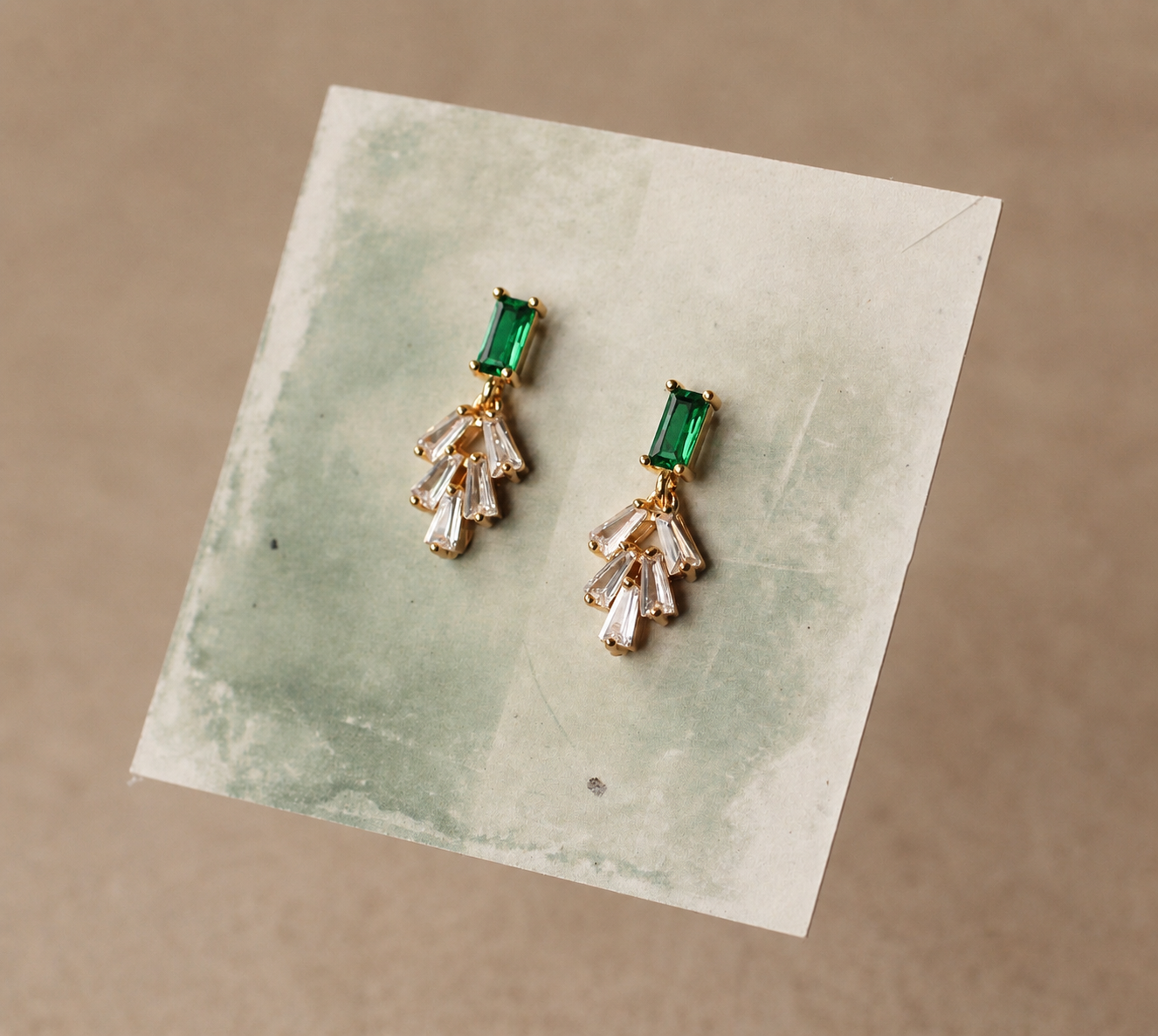 Emerald Green Art Deco Earrings