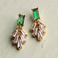 Emerald Green Art Deco Earrings