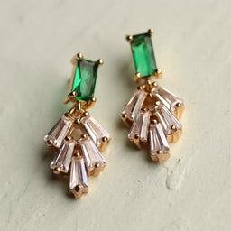 Emerald Green Art Deco Earrings