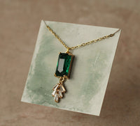 Art Deco Emerald Bar Necklace