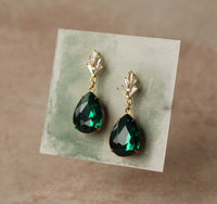 Art Deco Emerald Teardrop Earrings