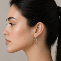 Art Deco Bridal Moon Drop Earrings