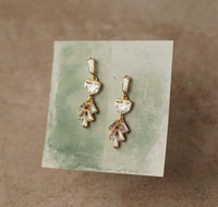 Art Deco Bridal Moon Drop Earrings