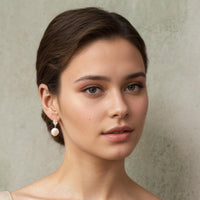 Silver Art Deco Crystal Pearl Earrings