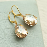 Vintage Champagne Teardrop Earrings
