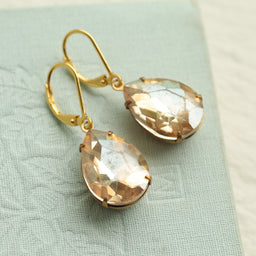 Vintage Champagne Teardrop Earrings