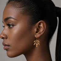 Gold Leaf Chandelier Earrings