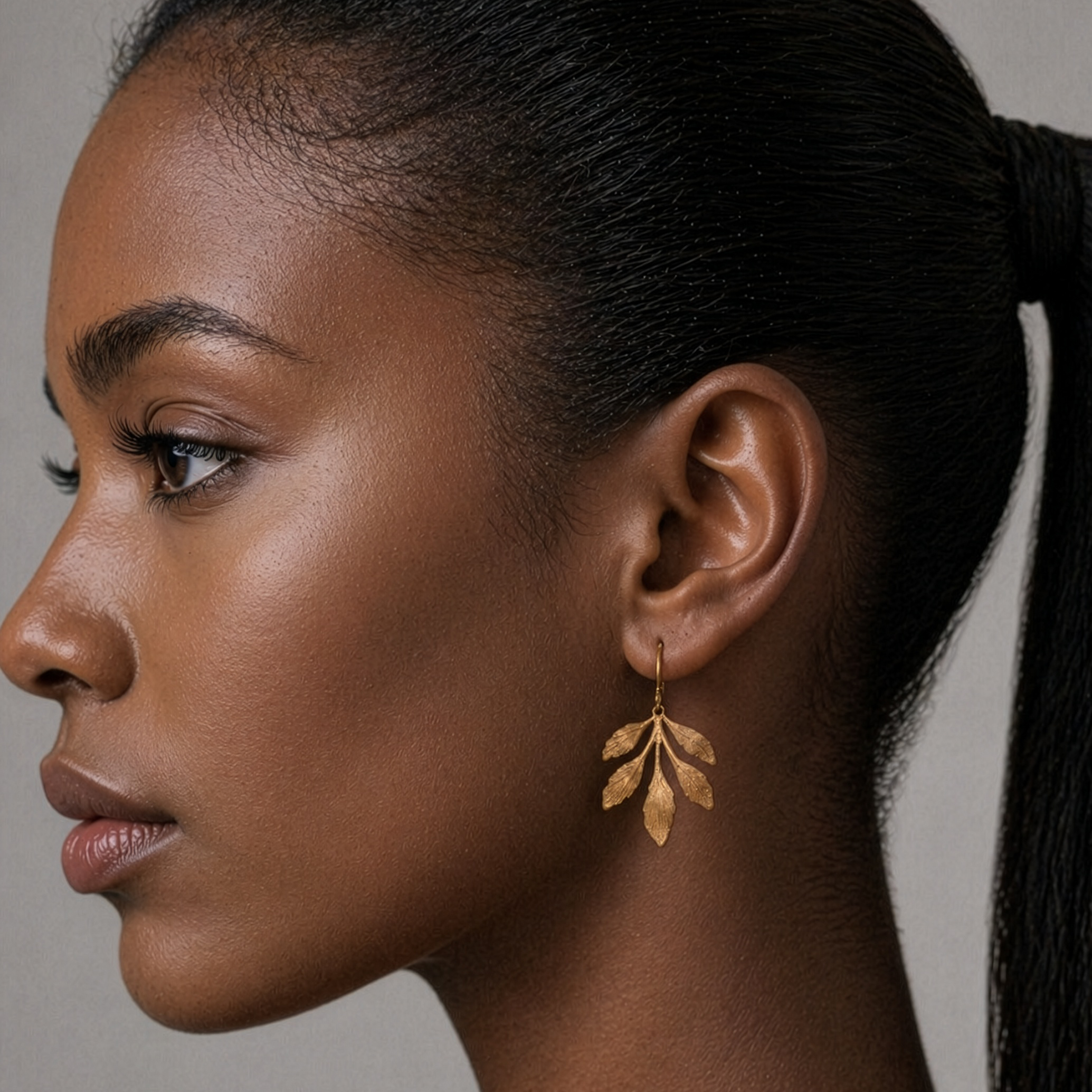 Gold Leaf Chandelier Earrings