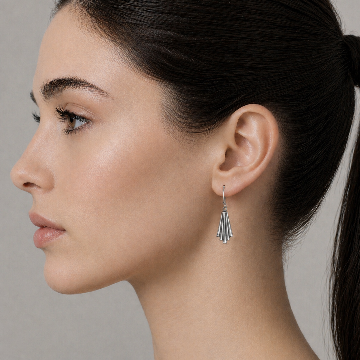 Silver Art Deco Chrysler Earrings