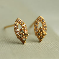 Citrine Teardrop Stud Earrings