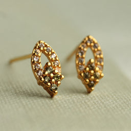 Citrine Teardrop Stud Earrings