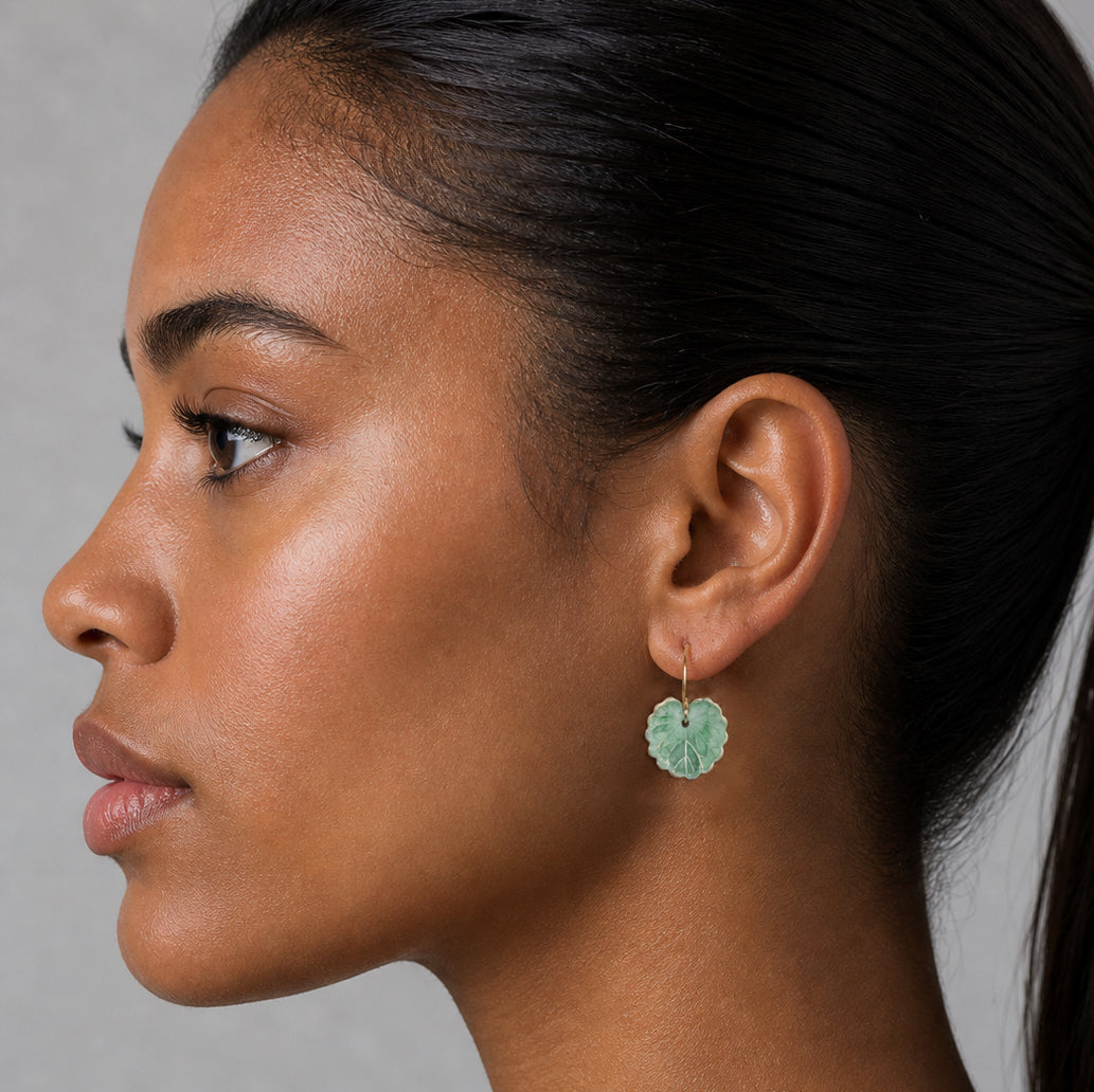 Green Clover Leaf Earrings