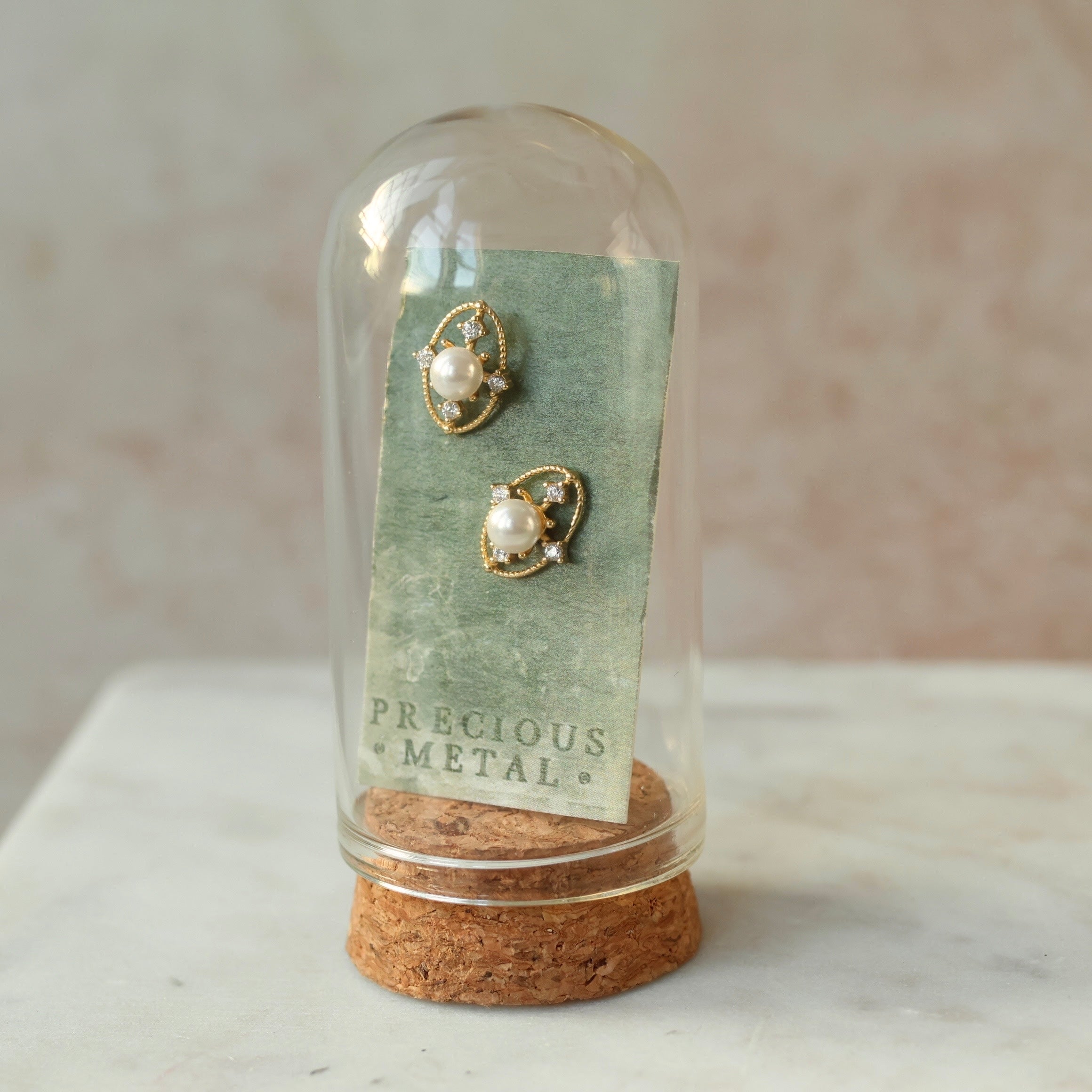 Silver Comet Pearl Stud Earrings