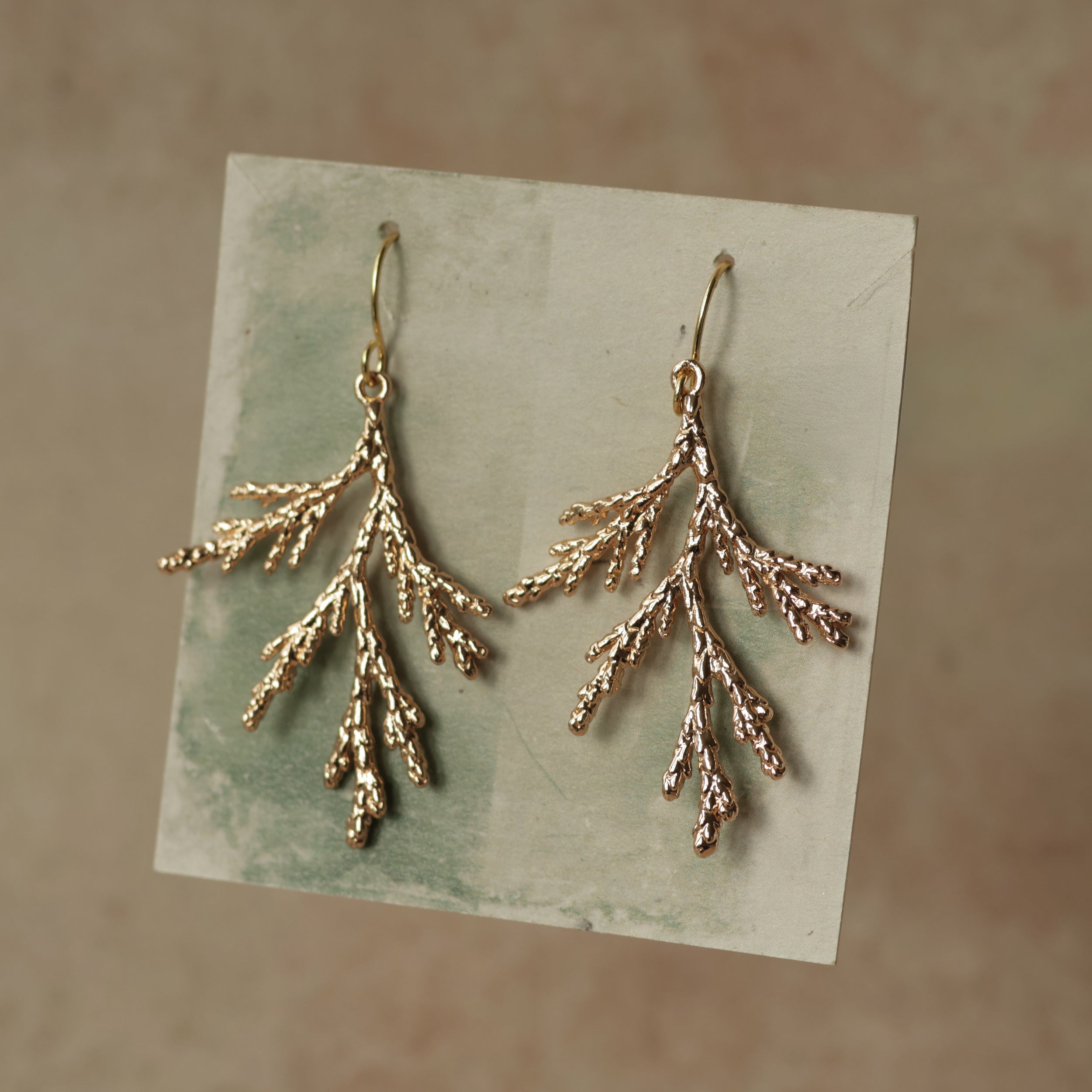 Fir Branch Botanical Earrings