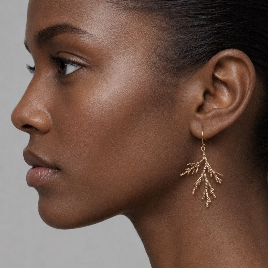 Conifer Branch Botanical Earrings