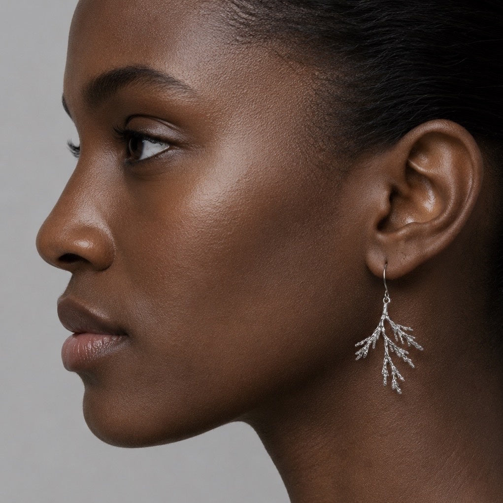 Conifer Branch Botanical Earrings