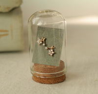 Cross Flower Stud Earrings with Pearl