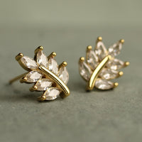 Crystal Vintage Leaf Earrings