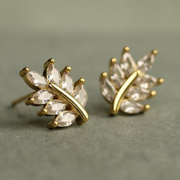 Crystal Vintage Leaf Earrings