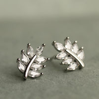 Silver Vintage Leaf Earrings