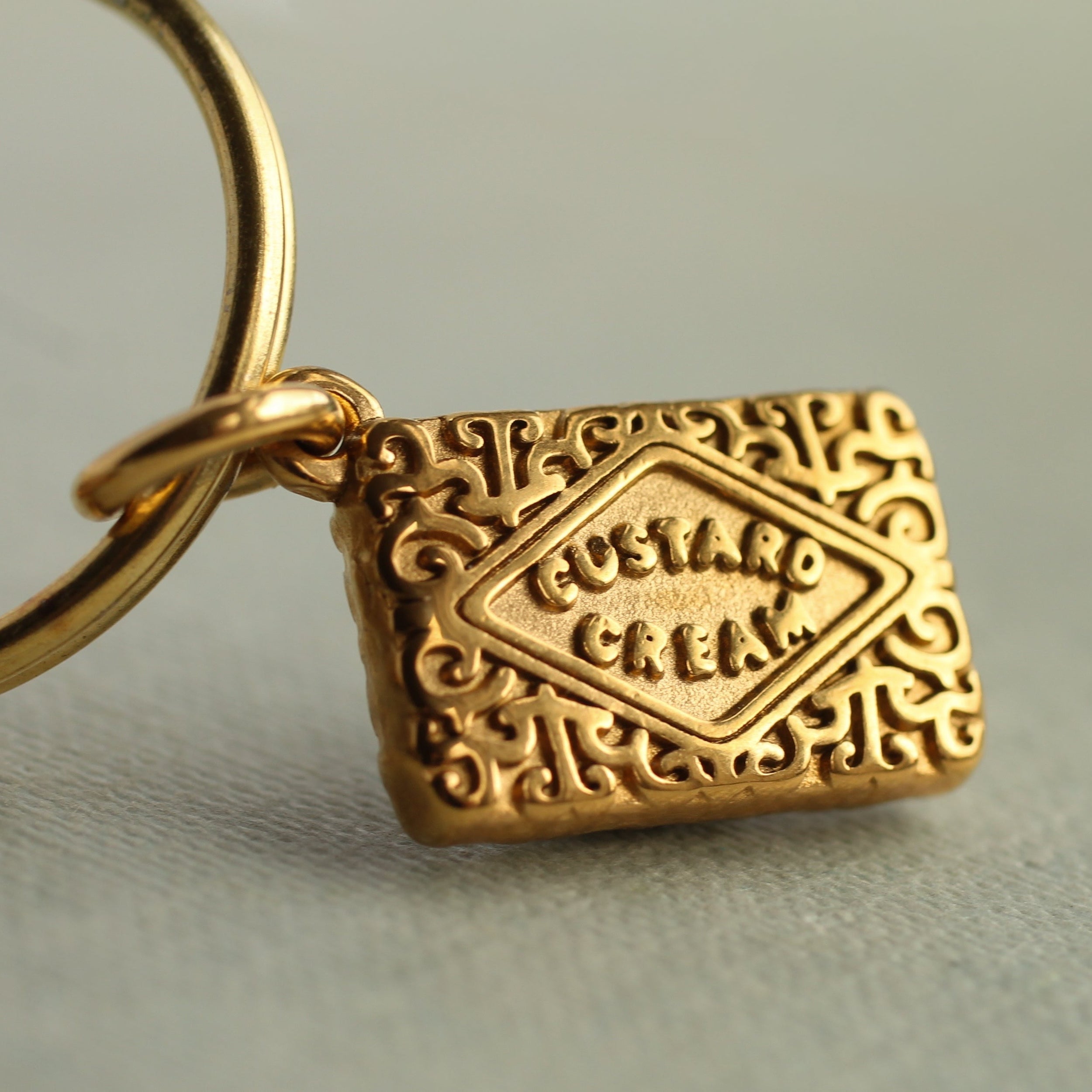 Custard Cream Biscuit Keyring