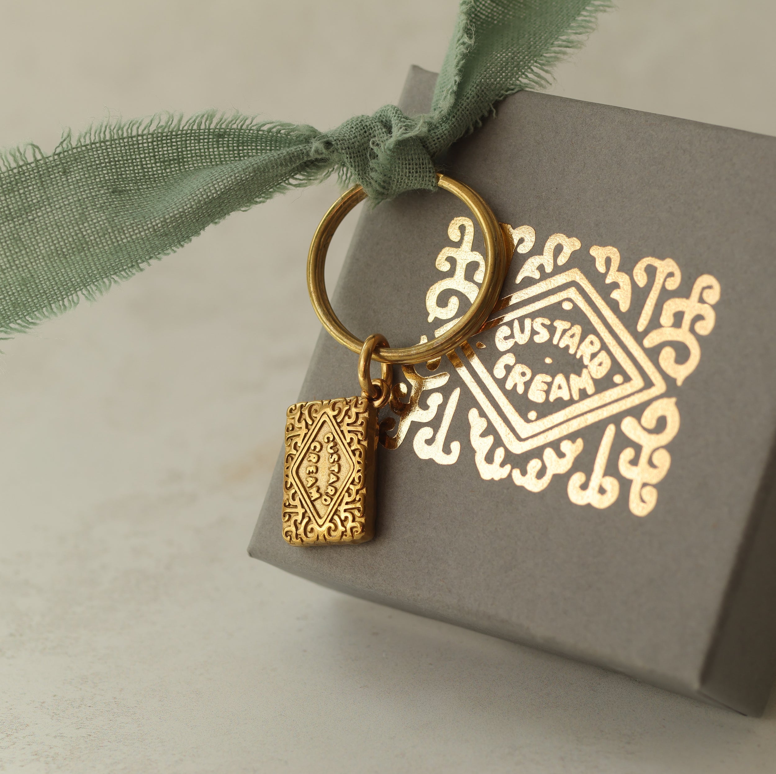 Custard Cream Biscuit Keyring