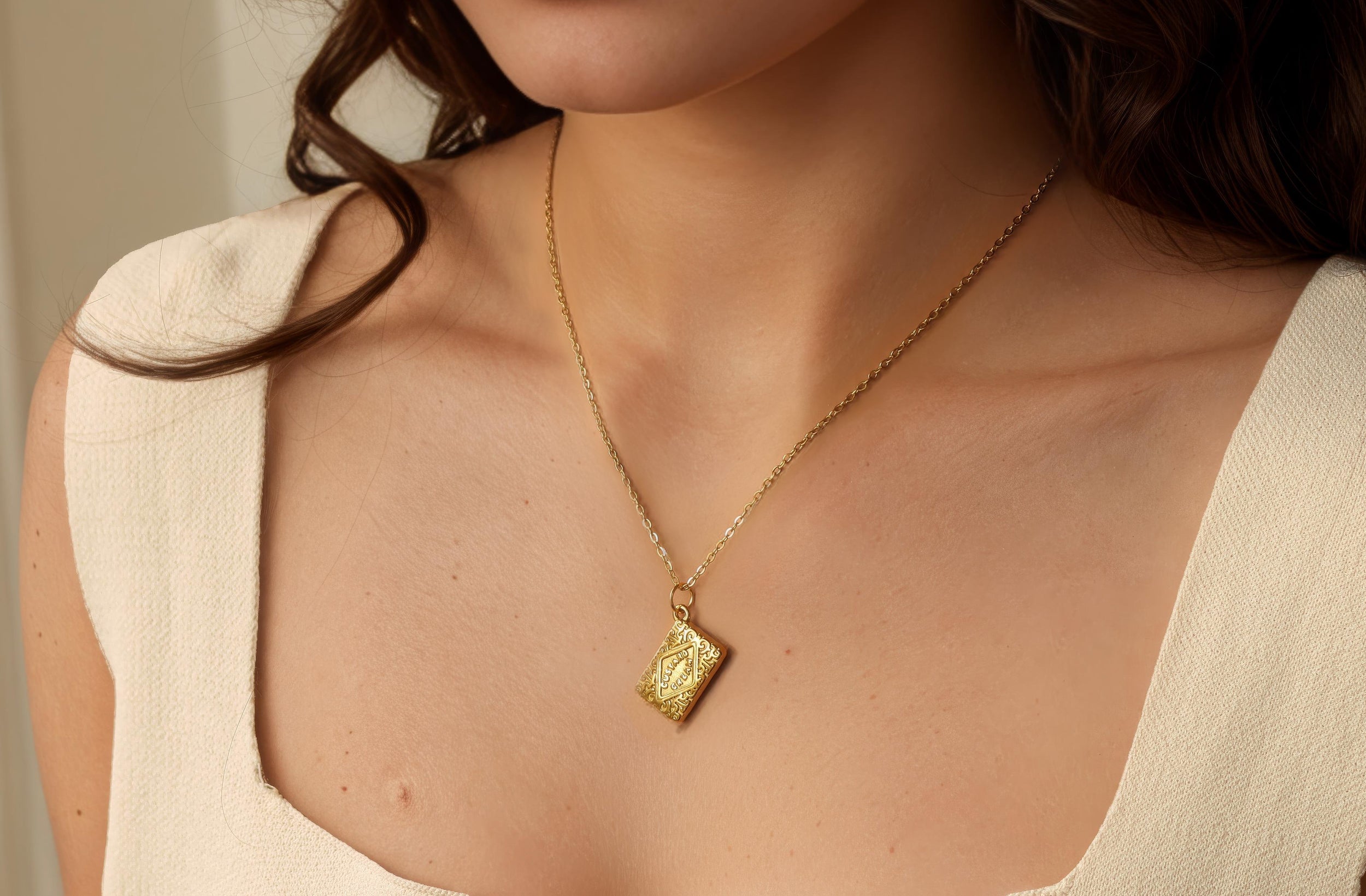 Custard Cream Biscuit Necklace