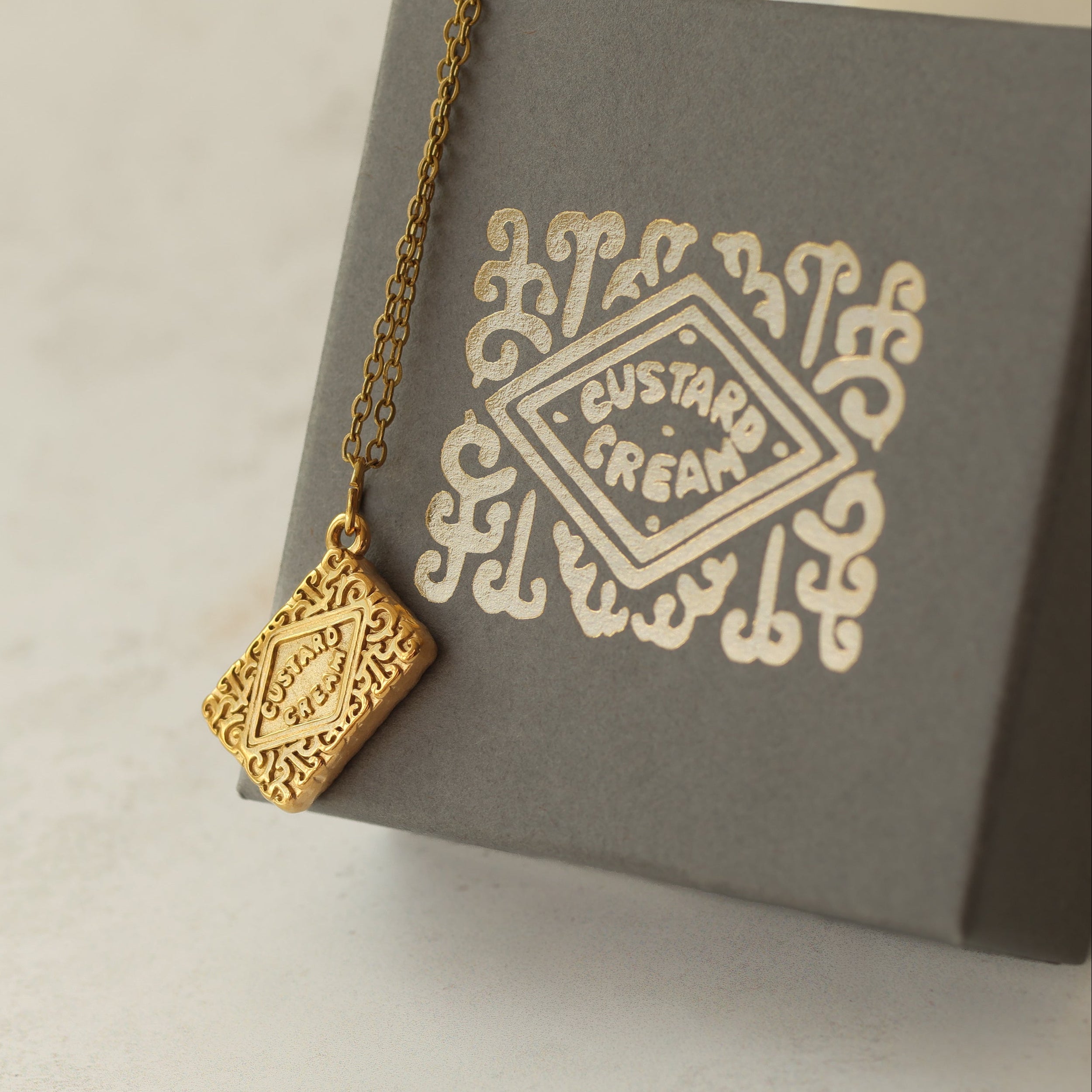 Custard Cream Biscuit Necklace