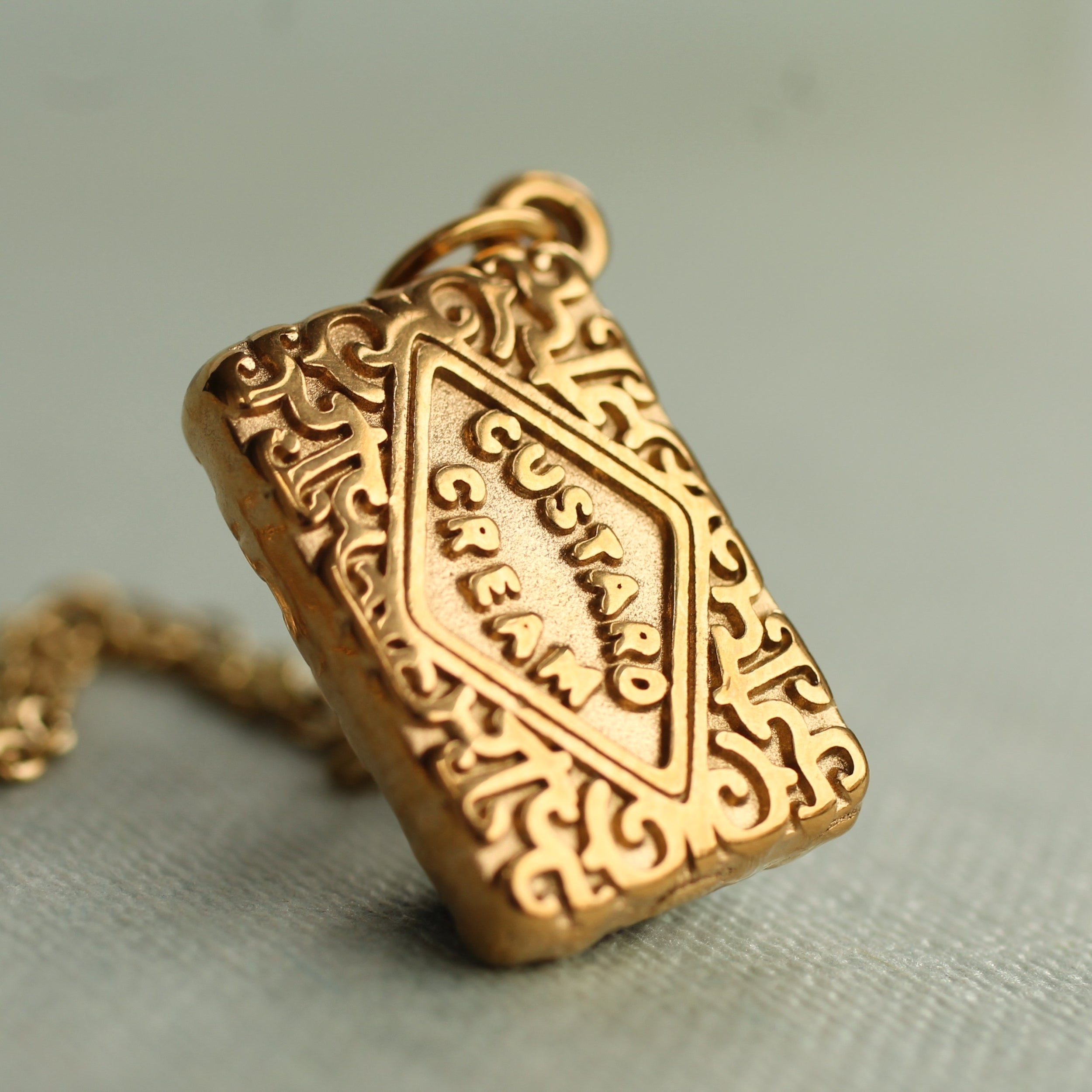 Custard Cream Biscuit Necklace