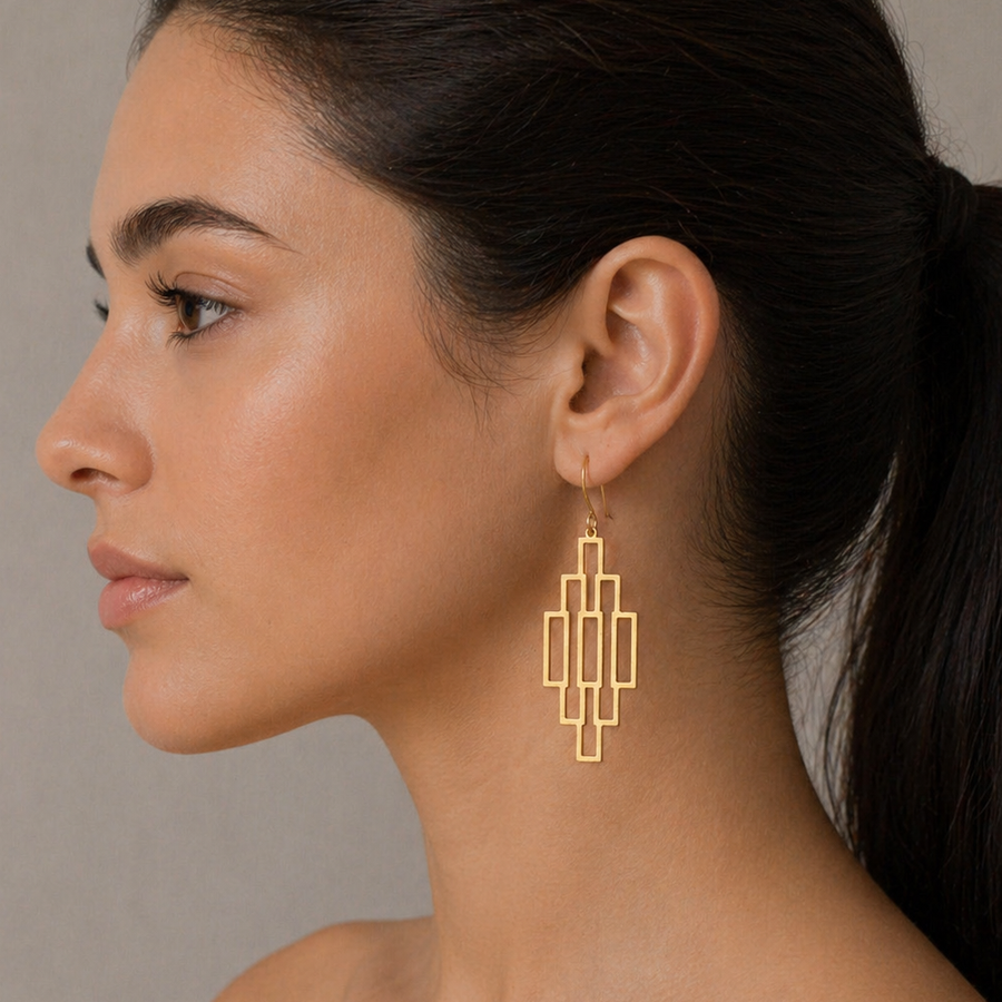Art Deco Chandelier Architect Earrings