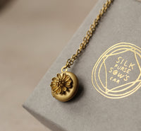 Gold Daisy Flower Tiny Locket
