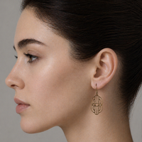 Gold Art Deco Drop Earrings