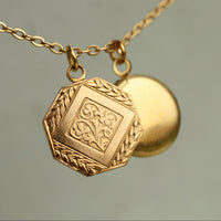 Art Deco Coin Locket Necklace