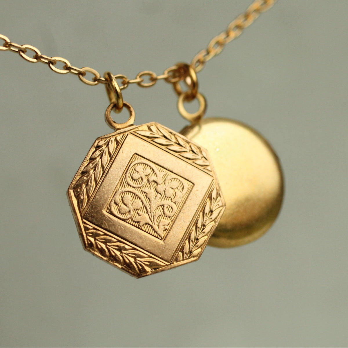 Art Deco Coin Locket Necklace