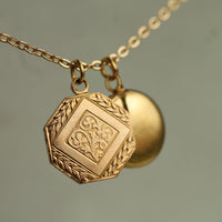 Art Deco Coin Locket Necklace