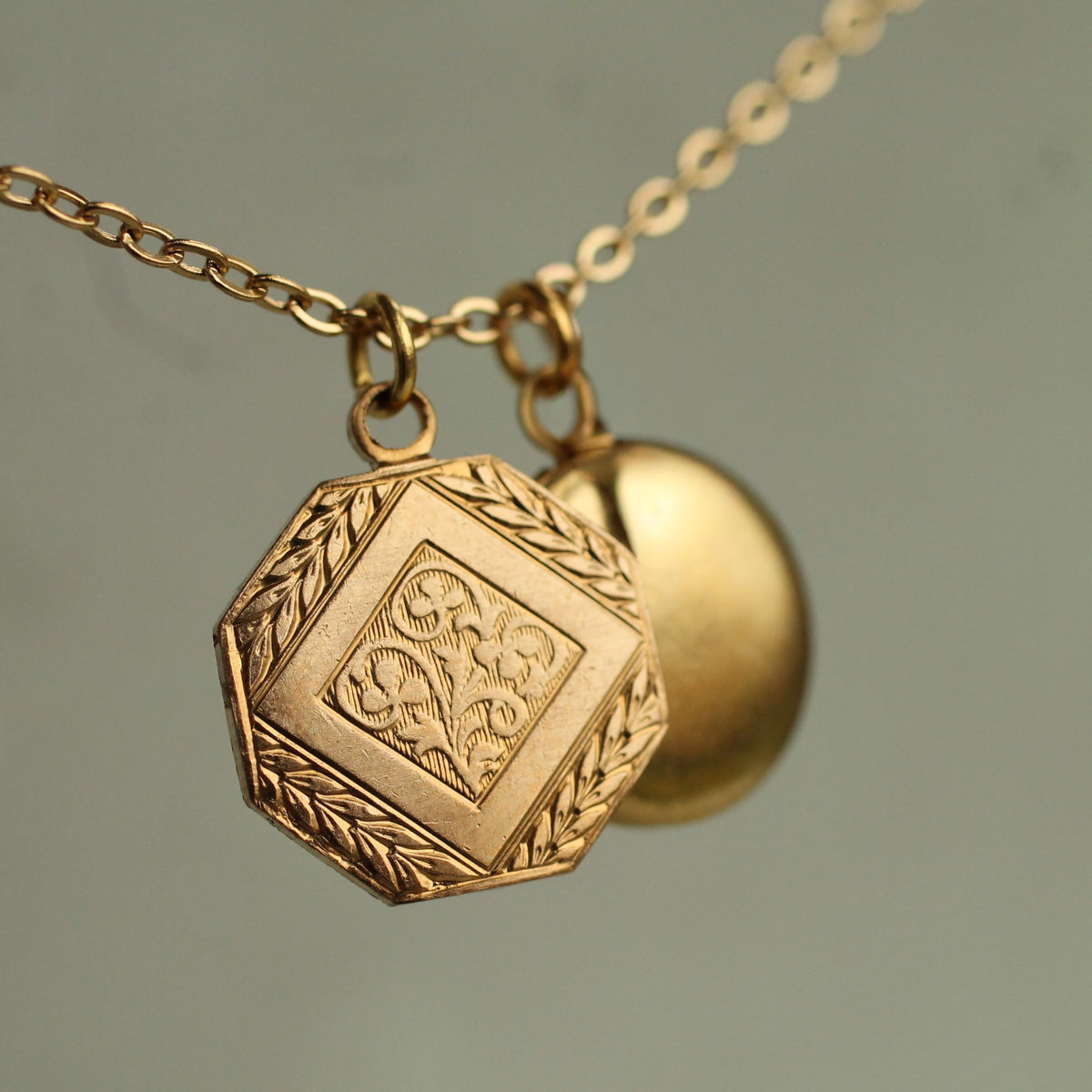 Art Deco Coin Locket Necklace