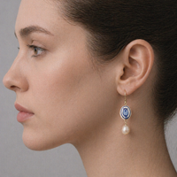 Delft Tulip Pearl Earrings