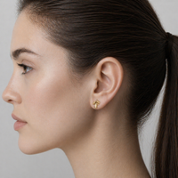 Rustic Leaf Stud Earrings