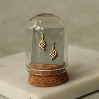 Vine Stud Earrings with Crystal
