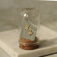 Rustic Leaf Stud Earrings