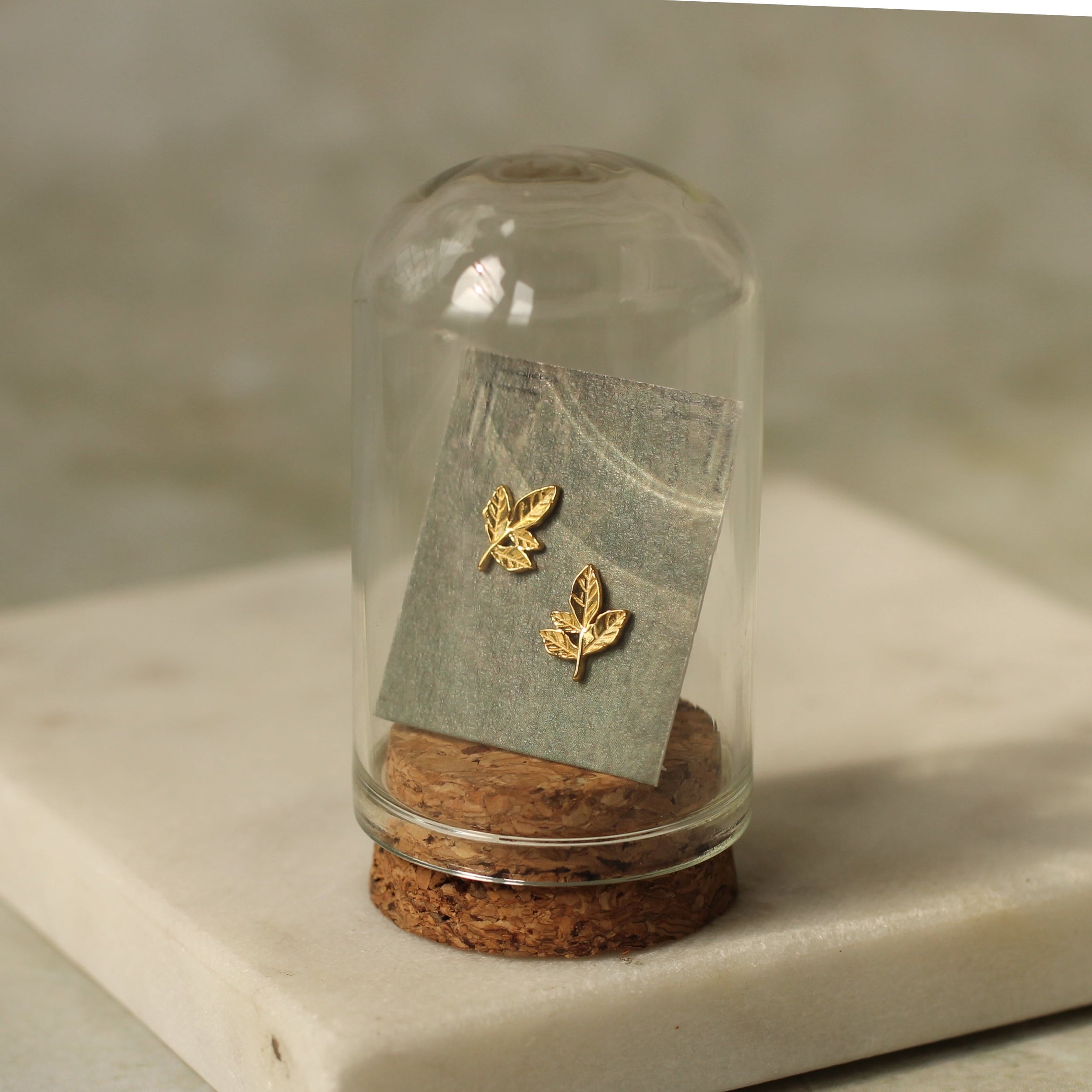 Rustic Leaf Stud Earrings