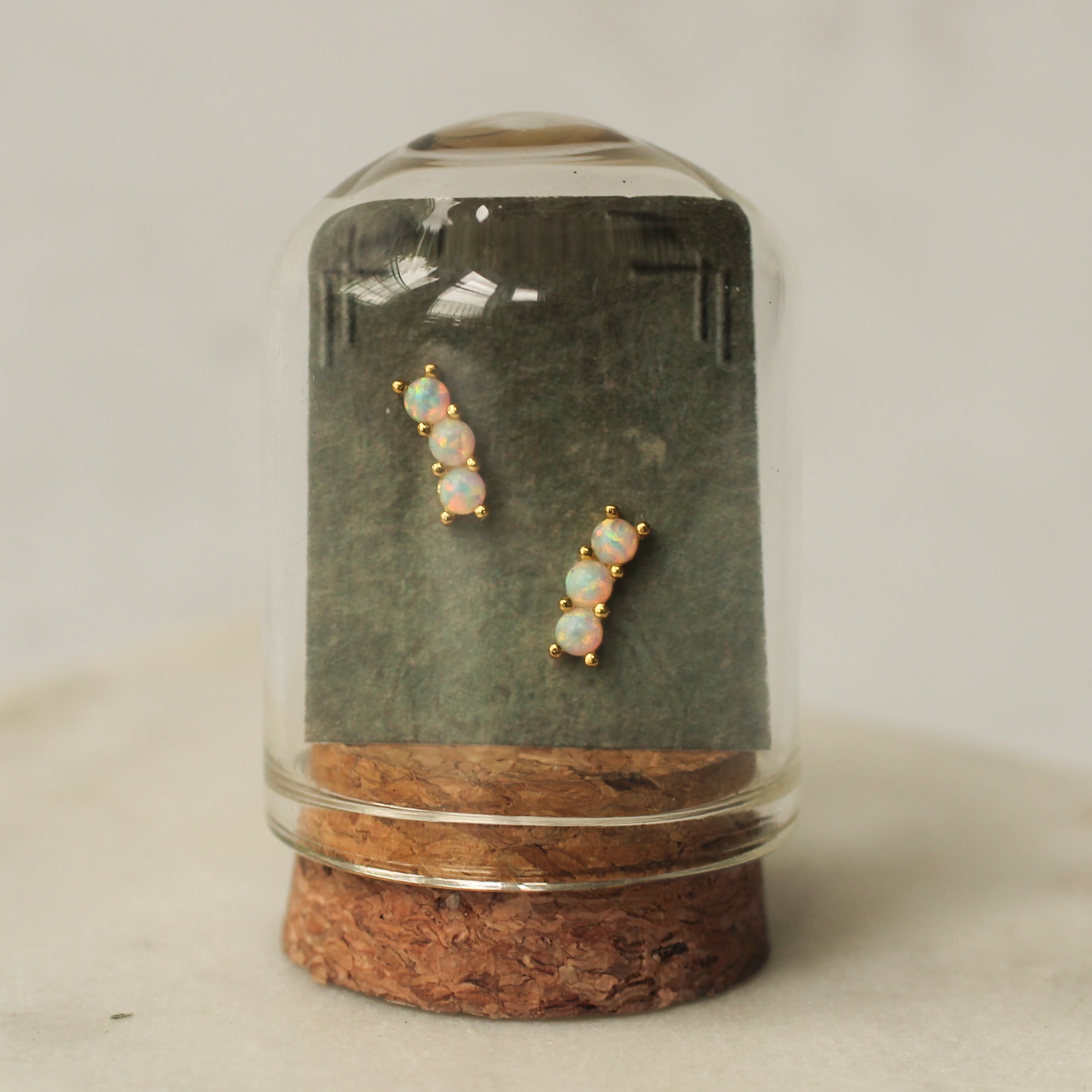 Opal Caterpillar Stud Earrings