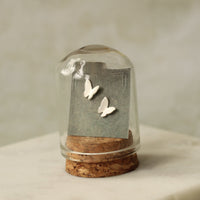 Sterling Silver Butterfly Silhouette Stud Earrings